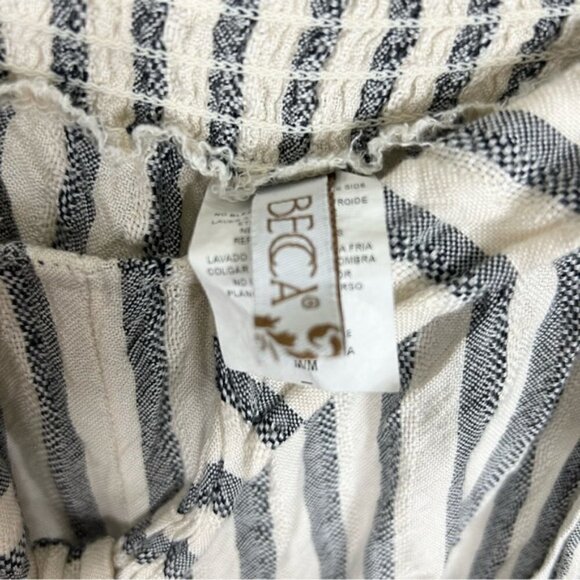 Becca By Rebecca Virtue Gateway Cover-up Swim Pant Wide Split Leg Gray Stripe M - Picture 2 of 10